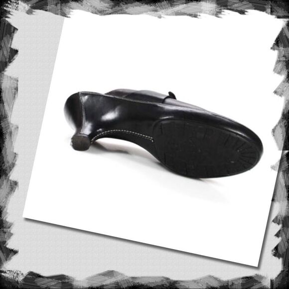 Cole Haan Brown Leather Stitch Heeled Clogs 9.5 - Picture 4 of 5